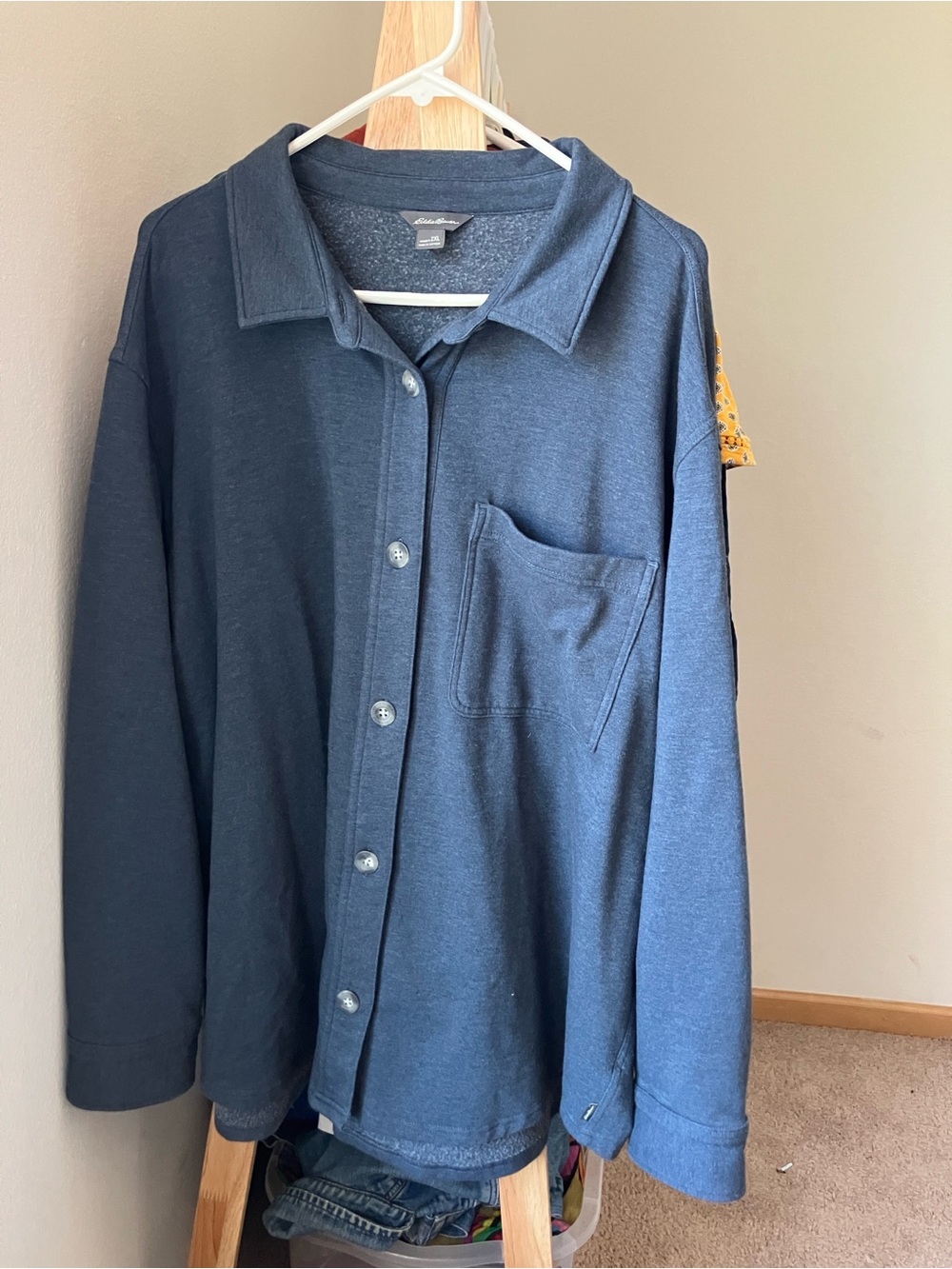 Eddie Bauer Navy Blue Button-Front Women's Shirt Lightweight Jacket